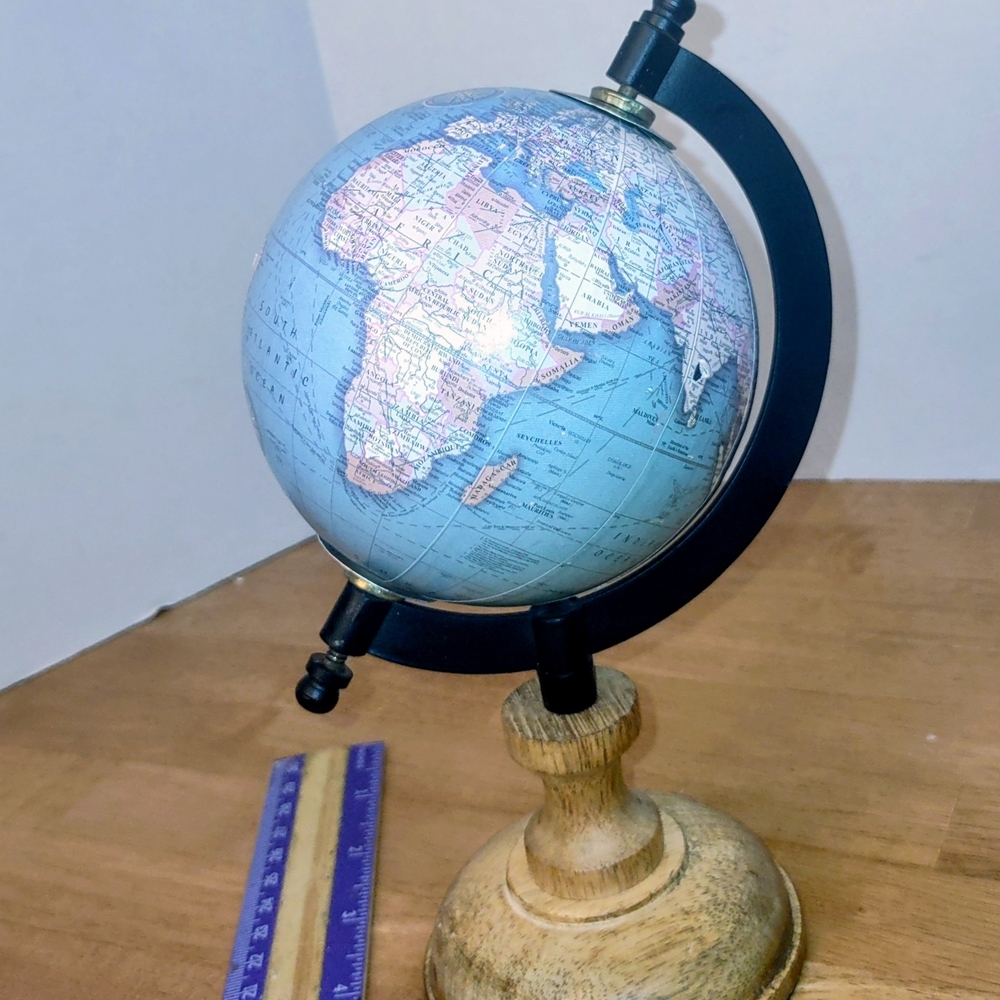 Blue and Black Desktop Globe